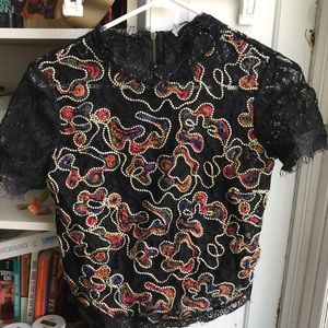 CCO!! Zara black lace top with cute details